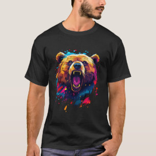 T-shirt Grizzly coloré Ours Splash Art - Ours Faune A