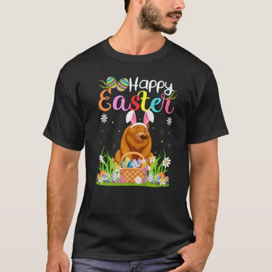 T-shirt Grizzly Oear Bunny Oeuf Hunt Funny Grizzly Oear Ha (Devant)
