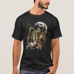 T-shirt Grizzly Oear Faune Nature Esprit Animal Totem F