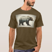 T-shirt Grizzly Oear Wilderness Art (Devant)