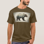 T-shirt Grizzly Oear Wilderness Art (Devant)