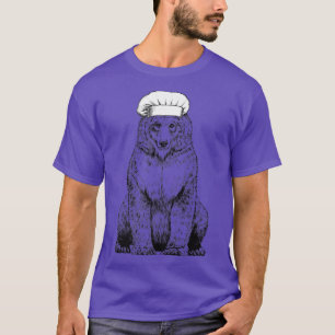 T-shirt Grizzly Oear Woodland Animal Chef Funny Cuisine Co