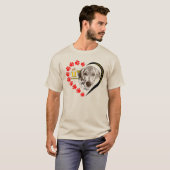 T-shirt GRLS Design de chien de coeur (Devant entier)
