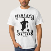 T-shirt Grobari Partizan Crno Beli Grobar Sa Lopatom (Devant)