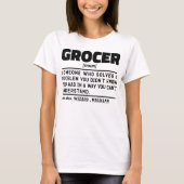 T-shirt Grocer Noun Définition Épicerie Conception minimal (Devant)