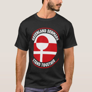 T-shirt Groenland Danemark Drapeau Unis Se Tiennent Ensemb