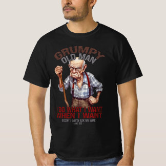 T-shirt 'Grommige Oude Man'