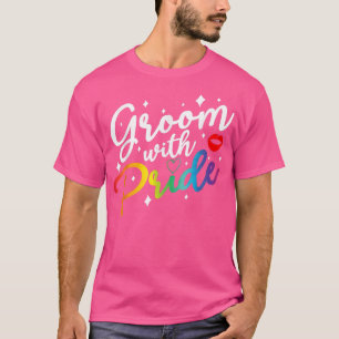 T-shirt Groom avec Gay pride de fierté LGBT Ally Bachelor 