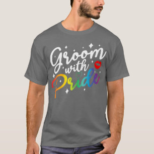 T-shirt Groom avec Gay pride de fierté LGBT Ally Bachelor