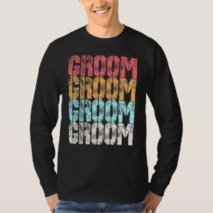 T-shirt Groom Cute Retro Fiançailles Mariage Bachelor Part