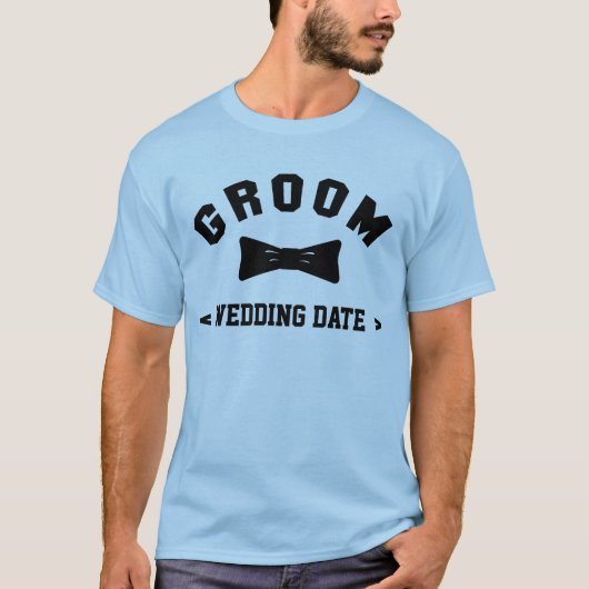 T-shirt Groom (date du Mariage) (Devant)
