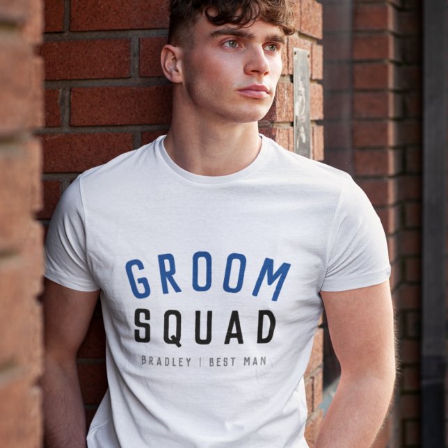 T-shirt Groom Squad | Moderne Bachelor Groomsman Design