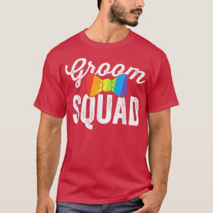T-shirt Groom SquadLGBT Pride Gay Bachelor Cadeaux de mari
