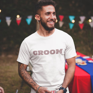 T-shirt Groom White Wedding Party