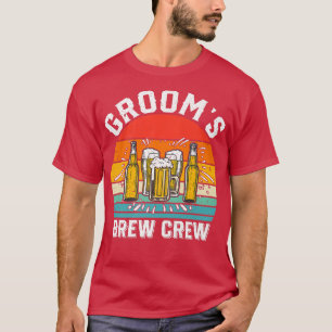 T-shirt Grooms Brew Crew Funny Groomsmen Bachelor Party St