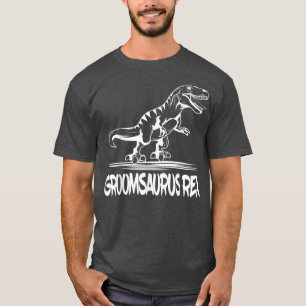 T-shirt Groomsaurus Re marié mari Fiançailles P