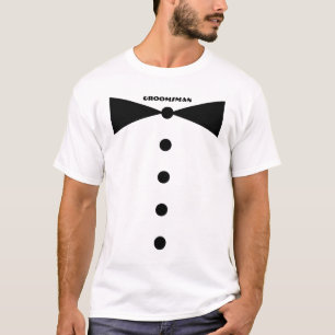 T-shirt GroomsMan BIG Bow Cravate de mariage