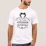 T-shirt Groomsman Black Tuxedo Cravate Blanc<br><div class="desc">Mariage Groomsman noir Tuxedo Cravate blanc T-shirt</div>