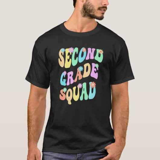 T-shirt Groovy 2nd Grade Squad School Teacher Second Gr Re (Devant)