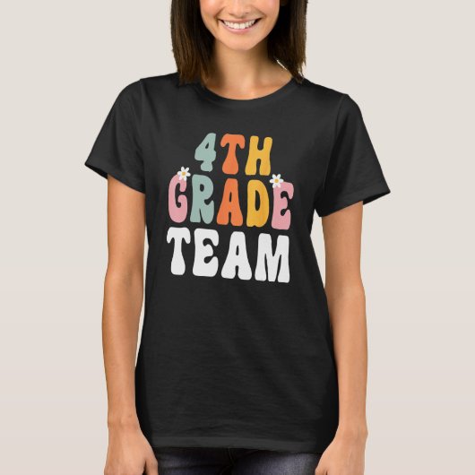 T-shirt Groovy 4th Grade Team Teacher Student  Back To Sch (Devant)