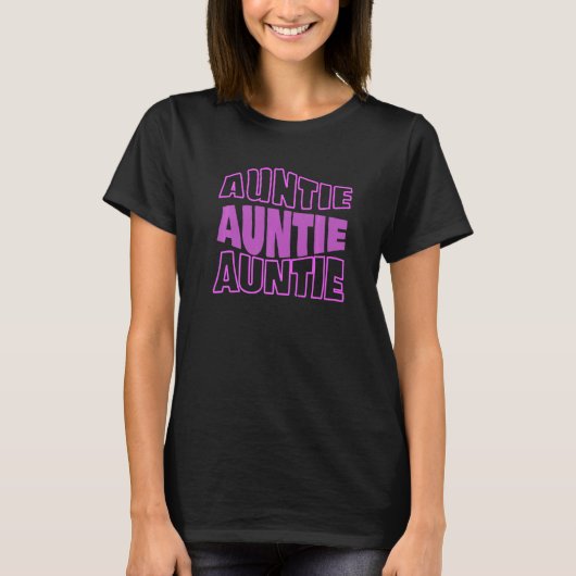 T-shirt Groovy Auntie Retro 70s Vibes Cool Grandaunt New (Devant)