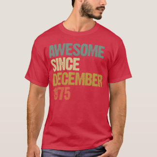 T-shirt Groovy Awesome Since December 1975 Vintage Gift re