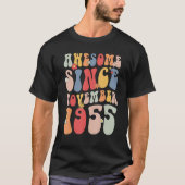 T-shirt Groovy Awesome Since November 1955 Retro  67th (Devant)