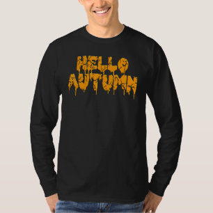 T-shirt Groovy Bonjour Automne Halloween Style qui dégouli