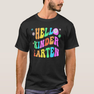 T-shirt Groovy Bonjour Enseignant Kinder Pourpre Jardin D'