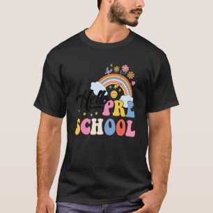 T-shirt Groovy Bonjour Maternelle Arc-en-ciel Enseignants 