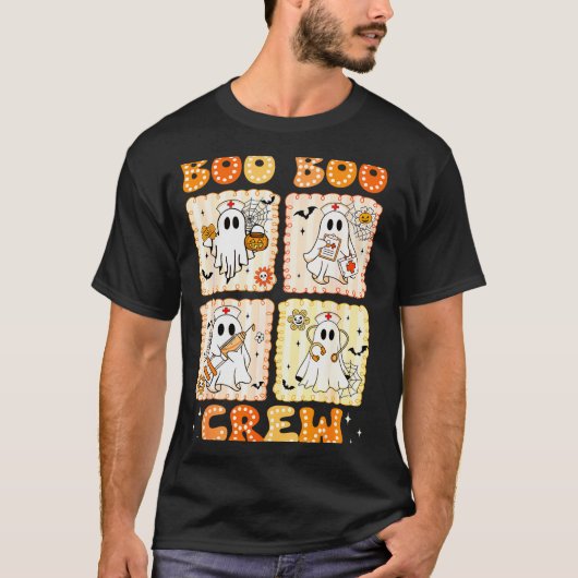 T-shirt Groovy Boo Boo Crew Nurse Funny Ghost Women Hallow (Devant)