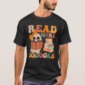 T-shirt Groovy Booooks Ghost Read More Books Funny Teacher (Devant)