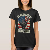 T-shirt Groovy Brother 70s Aesthetic USA Flag Retro Brothe (Devant)