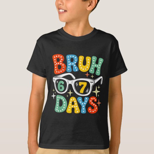 T-shirt Groovy Bruh 67 Days Of School Sungles 67th Day Of (Devant)