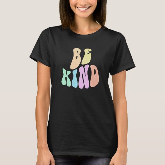 T-shirt Groovy CHOOSE KIND Be Retro Kindness Anti Bully Or (Devant)