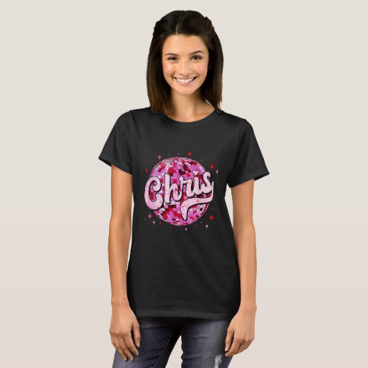 T-shirt Groovy Chris First Name D I Love Chris Tees Meme (Devant entier)