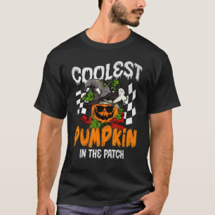 T-shirt Groovy Citrouille La Plus Cool Dans Le Patch Hallo
