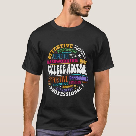 T-shirt Groovy College Advisor Appreciation Week Back To S (Devant)