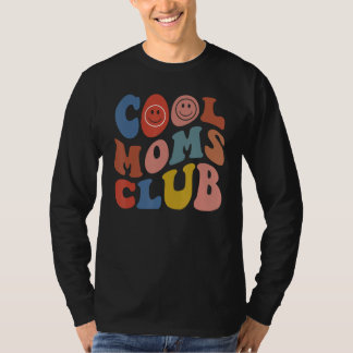 T-shirt Groovy Cool Moms Club Smile Face Mothers Day New