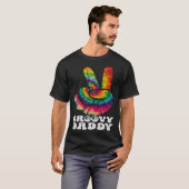 T-shirt Groovy Daddy Peace Sign Hand Tie Dye (Devant entier)