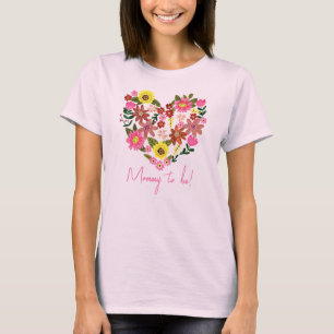 T-shirt Groovy Daisy Fleur Rose coeur Maman à venir