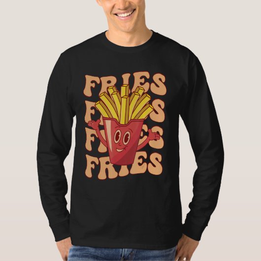T-shirt Groovy French Fries Fast Food Potato Fries (Devant)