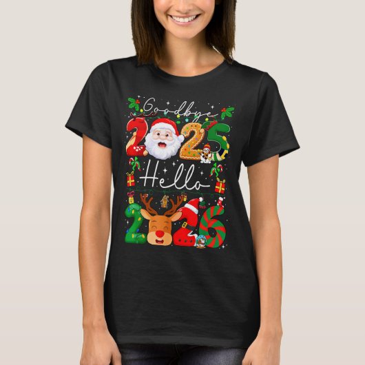 T-shirt Groovy Goodbye 2025 Hello 2026 Happy New Years Eve (Devant)