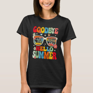 T-shirt Groovy Goodbye 4th Grade Graduation Hello Summer K