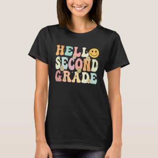 T-shirt Groovy Hello 2nd Second Grade Back To School Teach
