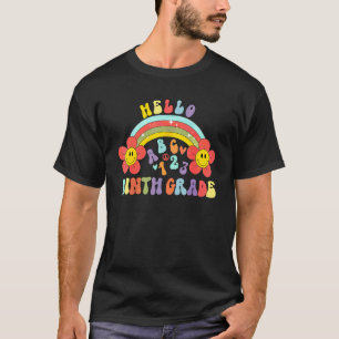 T-shirt Groovy Hello Neuvième Année Vibes Rétro Professeur