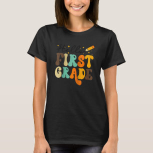 T-shirt Groovy Hello Première année Vibes Rétro Enseignant