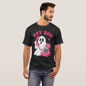T-shirt Groovy Hey Boo Cute Ghost Funny Halloween Mens Wom (Devant entier)