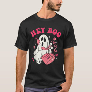 T-shirt Groovy Hey Boo Fantôme Mignon Drôle Halloween Homm