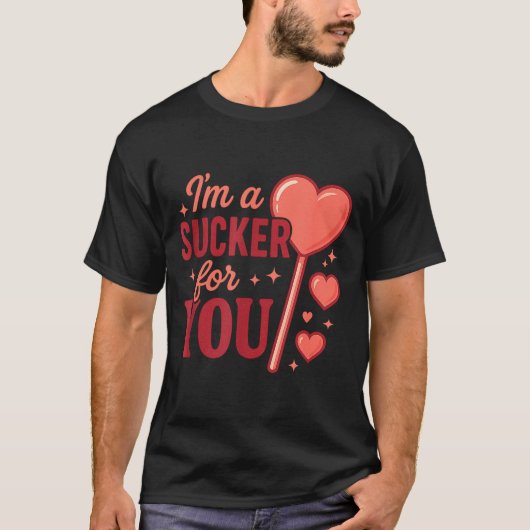 T-shirt Groovy I'm A Sucker For You Retro Heart Candy Vale (Devant)